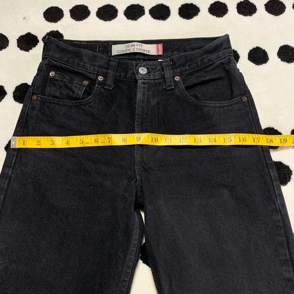 Vintage 90s Y2K Levi's Slim Fit Faded Washed Black Denim Straight Leg Jeans - Picture 8 of 12